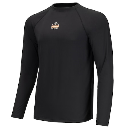 Ergodyne Base Layer Shirt, Polyester/Spandex, Black, L 6436